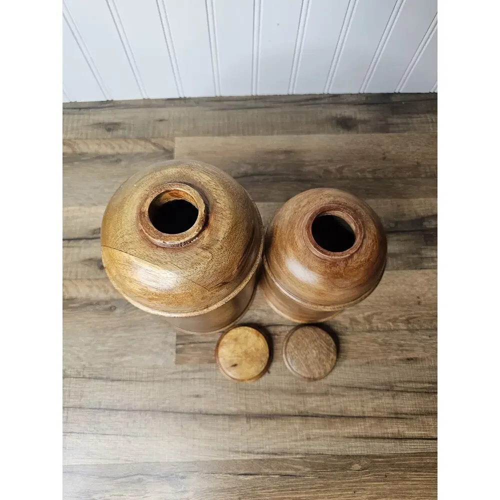 Wooden‎ Cannister Set Of 2 Decorative Modern Apothecary Nautical Kitchen